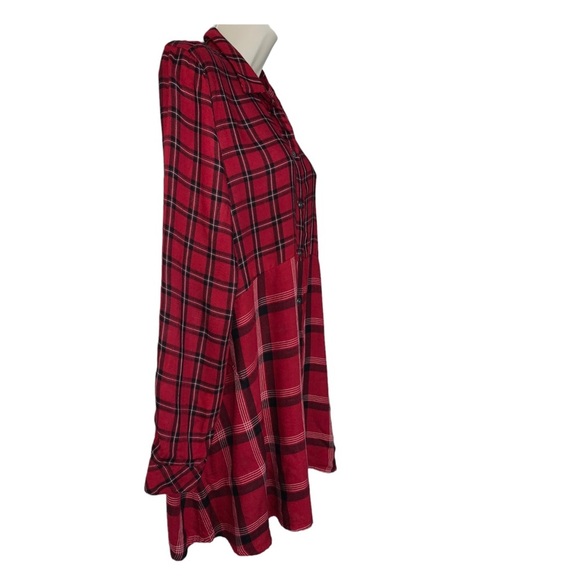 J. Jill Red, Black, and White Plaid Shirt Dress - Picture 5 of 10